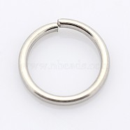 304 Stainless Steel Open Jump Rings, Stainless Steel Color, 20 Gauge, 7x0.8mm, Inner Diameter: 5.4mm, about 127pcs/10g(X-STAS-E067-05-7mm)