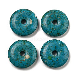 Dyed Synthetic Turquoise Pendants, Donut Charms, Teal, 24.5~25x6.5~7mm, Hole: 4.5mm(G-B070-01C)