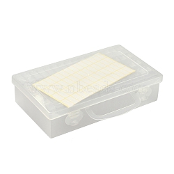 Plastic Bead Containers, for Small Parts, Hardware and Craft, Rectangle, White, 21x15.5x5.5cm(CON-C009-04)