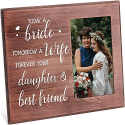 MDF Photo Frames, Glass Display Pictures, for Tabletop Display Photo Frame, Rectangle with Word, Saddle Brown, 20.3x25.4x1.2cm(DIY-WH0231-005)