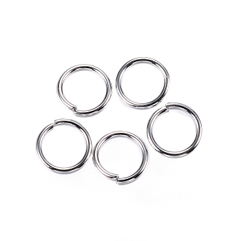 304 Stainless Steel Jump Rings, Open Jump Rings, Stainless Steel Color, 6x0.8mm, 20 Gauge, Inner Diameter: 4.4mm