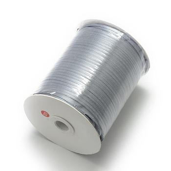 Double Face Satin Ribbon, Polyester Ribbon, Dark Gray, 1/8 inch(3mm), about 880yards/roll(804.672m/roll)