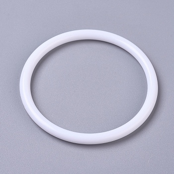 Hoops Macrame Ring, for Crafts and Woven Net/Web with Feather Supplies, White, 73.5x5.5mm, Inner diameter: 62.5mm