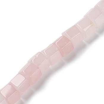 Natural Rose Quartz Beads Strands, Polygon, 14x14x10.5mm, Hole: 1mm, about 20~21pcs/strand, 8.07~8.46 inch(20.5~21.5cm)