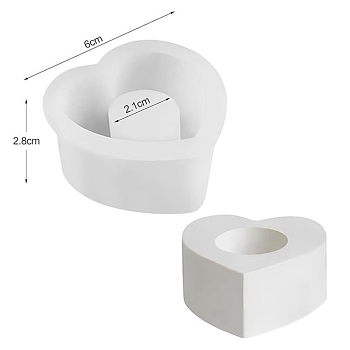 Silicone Candle Holder Molds, Resin Casting Molds, for UV Resin, Epoxy Resin Craft Making, White, 6x2.8cm