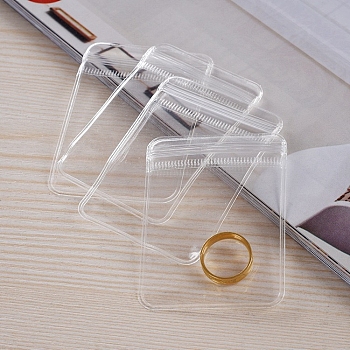 50Pcs Soft Plastic Zip Lock Bags, Top Seal Bags for Jewelry Storage, Rectangle, Clear, 13x9cm, Unilateral Thickness: 5.1 Mil(0.13mm)