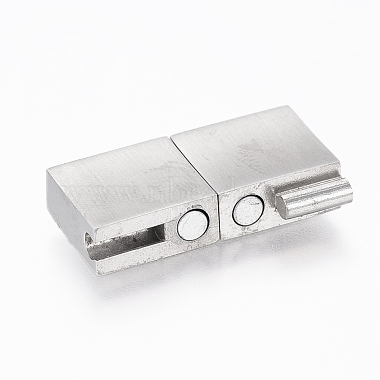 304 Stainless Steel Magnetic Clasps with Glue-in Ends(STAS-F130-46P)-2