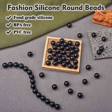 100Pcs Silicone Beads Round Rubber Bead 15MM Loose Spacer Beads for DIY Supplies Jewelry Keychain Making(JX452A)-3