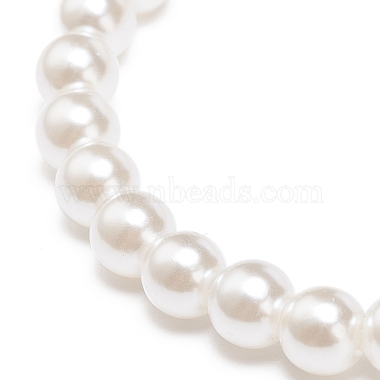 Pulsera elástica con cuentas de perlas de imitación de plástico abs con amuletos de esmalte de aleación para niños(BJEW-JB08524-03)-6