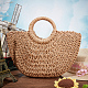 Boho Women's Straw Knitted Bag(AJEW-WH0348-19)-4