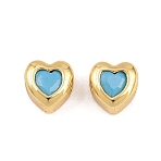 Brass Micro Pave Cubic Zirconia Beads, Heart, Long-Lasting Plated, Rack Plating, Real 18K Gold Plated, 5x5x3.5mm, Hole: 1.2mm(KK-H533-03G)