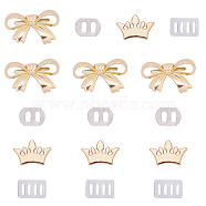 WADORN 8 Sets Crown & Bowknot Alloy Bag Decoration, with Iron Shim, for DIY Handbag Craft Shoulder Bags Hardware Accessories, Light Gold, 4 sets/style(FIND-WR0002-45)