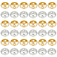 100Pcs 2 Colors Brass Beads Frames, Long-Lasting Plated, Round Ring, Golden & Silver, 6x2.5mm, Hole: 1mm, 50pcs/color(KK-GO0001-62)