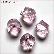 Imitation Austrian Crystal Beads, Grade AAA, Faceted, Polygon, Pink, 8mm, Hole: 0.9~1mm(SWAR-F085-8mm-03)