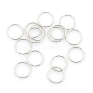 304 Stainless Steel Open Jump Rings, Stainless Steel Color, 12x1.2mm, Inner Diameter: 9.6mm, about 900pcs/bag(STAS-J013-12xx1.2mm-01)