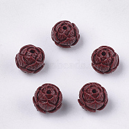 Synthetic Coral Beads, Dyed, Flower, Brown, 12x12mm, Hole: 1.6mm(CORA-S027-23D)