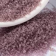 MIYUKI Round Rocailles Beads, Japanese Seed Beads, (RR142L) Transparent Light Amethyst, 15/0, 1.5mm, Hole: 0.7mm, about 27777pcs/50g(SEED-X0056-RR0142L)