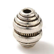 Tibetan Style Alloy Beads, Cadmium Free & Lead Free, Oval, Antique Silver, 9x6.8mm, Hole: 1.6mm(TIBEB-L007-19AS)