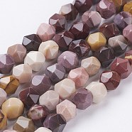 Natural Mookaite Beads Strands, Faceted, Round, 6x5mm, Hole: 0.8mm; about 68pcs/strand, 15.3 inches(39cm)(G-J376-53A-6mm)