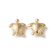 Rack Plating Brass Beads, Sea Turtle, Real 18K Gold Plated, 10x10x4mm, Hole: 1.2mm(KK-M264-12G)