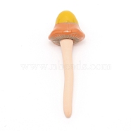 Mushroom Shape Porcelain Home Ornaments, for Fleshy Bonsai Display Decoration, Yellow, 130.5~132x43~44.5mm(DJEW-WH0011-67B)