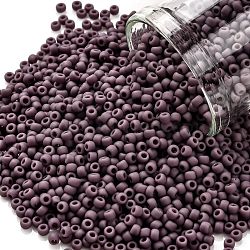 TOHO Round Seed Beads, Japanese Seed Beads, (52F) Opaque Frost Lavender, 11/0, 2.2mm, Hole: 0.8mm, about 1103pcs/10g(X-SEED-TR11-0052F)