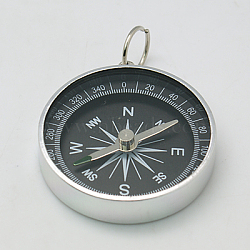 316 Surgical Stainless Steel Compass, Flat Round, Black, 44x9mm(TOOL-C001-3)