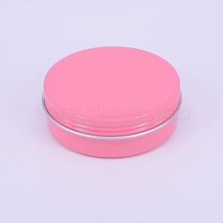 Aluminum Box, with Spiricle, Column, Pink, 8.65x2.85cm, Inner Size: 7.95cm.(CON-WH0074-37)