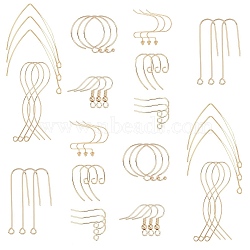 SUNNYCLUE Brass Earring Hooks, Ear Wire, Real 18K Gold Plated, 48pcs/box(KK-SC0001-43G)