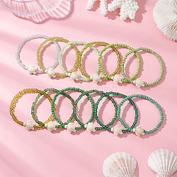 12Pcs Dyed Synthetic Turtle Bracelets, Glass Seed Beads Stretch Bracelets for Women, Sea Turtle, Inner Diameter: 2.09 ~2.17 inch(5.3~5.5cm)(BJEW-JB13502-01)