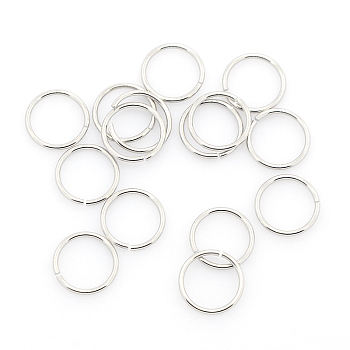 304 Stainless Steel Open Jump Rings, Stainless Steel Color, 12x1.2mm, Inner Diameter: 9.6mm, about 900pcs/bag
