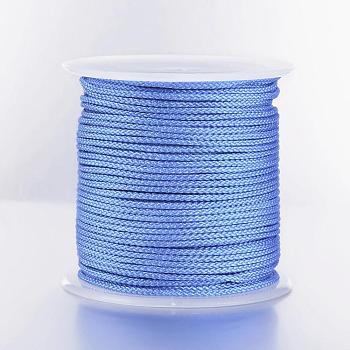 Braided Nylon Threads, Dodger Blue, 2mm, about 25.15 yards(23m)/roll