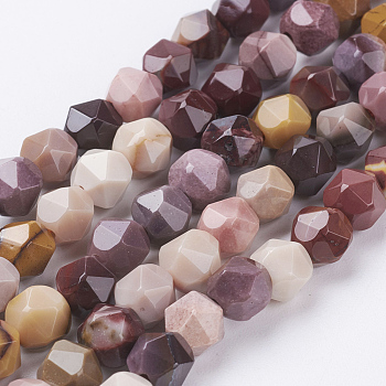 Natural Mookaite Beads Strands, Faceted, Round, 6x5mm, Hole: 0.8mm, about 68pcs/strand, 15.3 inch(39cm)