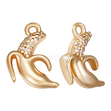 Real 18K Gold Plated Clear Fruit Brass+Cubic Zirconia Charms