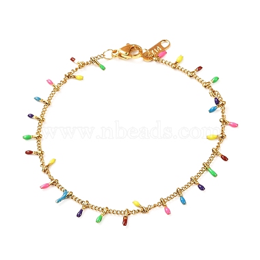 304 Stainless Steel Enamel Curb Chain Necklaces & Bracelet Set(SJEW-JS01217)-2