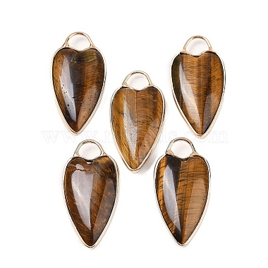 Golden Heart Tiger Eye Pendants