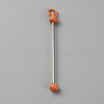 Iron Bar Beadable Keychain for Jewelry Making DIY Crafts, Platinum, Sandy Brown, 7.8cm(IFIN-SZC0005-01A-12)