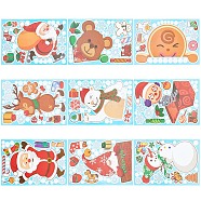 9 Sheets 9 Styles Christmas Themed PVC Static Stickers, for Window Decoration, Mixed Patterns, 294x195x0.2mm, Sticker: 11~281x11~185mm, 1 sheet/style(STIC-WH0004-07)