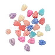 40Pcs 8 Colors Shell Powder Resin Beads, DIY for Earrings & Bobby pin Accessories, Flower, Mixed Color, 9x6mm(RESI-CJ0001-144)