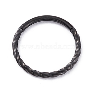 Twisted Ring Hoop Earrings for Girl Women, Chunky 304 Stainless Steel Earrings, Gunmetal, 14.7x1.2mm, 16 Gauge(1.3mm)(STAS-D453-01B-04)