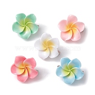 Resin Flower Brooch for Women, Mixed Color, 20.5x20.5x6mm(JEWB-BR00152)