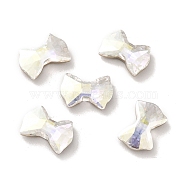 K9 Glass Rhinestone Cabochons, Flat Back & Back Plated, Faceted, Bowknot, Crystal, 8.1x12x3.5mm(RGLA-G017-03A-001TR)