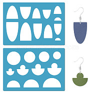Acrylic Earring Handwork Template, Card Leather Cutting Stencils, Deep Sky Blue, Arch, 130x90x2mm, 2pcs/set(DIY-WH0359-053)