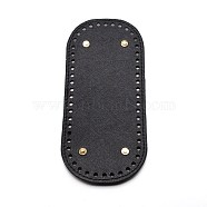 Imitation Leather Knitting Crochet Bags Bottom, with Iron Findings, for Bag Bottom Accessories, Oval, Black, 22x10x0.8cm, Hole: 5mm(DIY-WH0302-37B)
