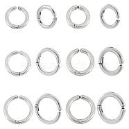 Unicraftale 12Pcs 6 Size 304 Stainless Steel Cuff Earrings, Ring Shape Hypoallergenic Earrings for Women, Stainless Steel Color, 16~19x2.5~3mm, 2pcs/style(EJEW-UN0001-82)