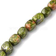 Natural Unakite Beads Strands, Cuboid, 8.5~11x7.5~9x7.5~9mm, Hole: 1.2mm, about 20pcs/strand, 7.72~8.74 inch(19.6~22.2cm)(G-F743-02R)