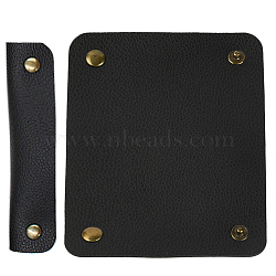 2Pcs PU Imitation Leather Bag Strap Protective Jacket, for Bag Handles Replacement Accessories, Black, 13x10.3x0.2cm(FIND-GF0001-62C)