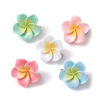 Resin Flower Brooch for Women, Mixed Color, 20.5x20.5x6mm