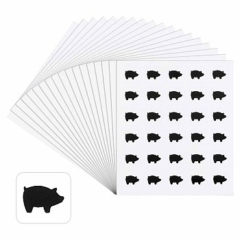 PVC & Paper Sticker Labels, Adhesive Stickers, for Scrapbooking Making, Pig Pattern, 100x80x0.2mm, Sticker: 12x12mm, 30pcs/sheet