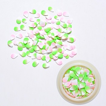 Handmade Polymer Clay Nail Art Decoration Accessories, Petal, Mixed Color, 5~7.5x4~6x0.3~1mm, 2color, 1.5g/color, 3g